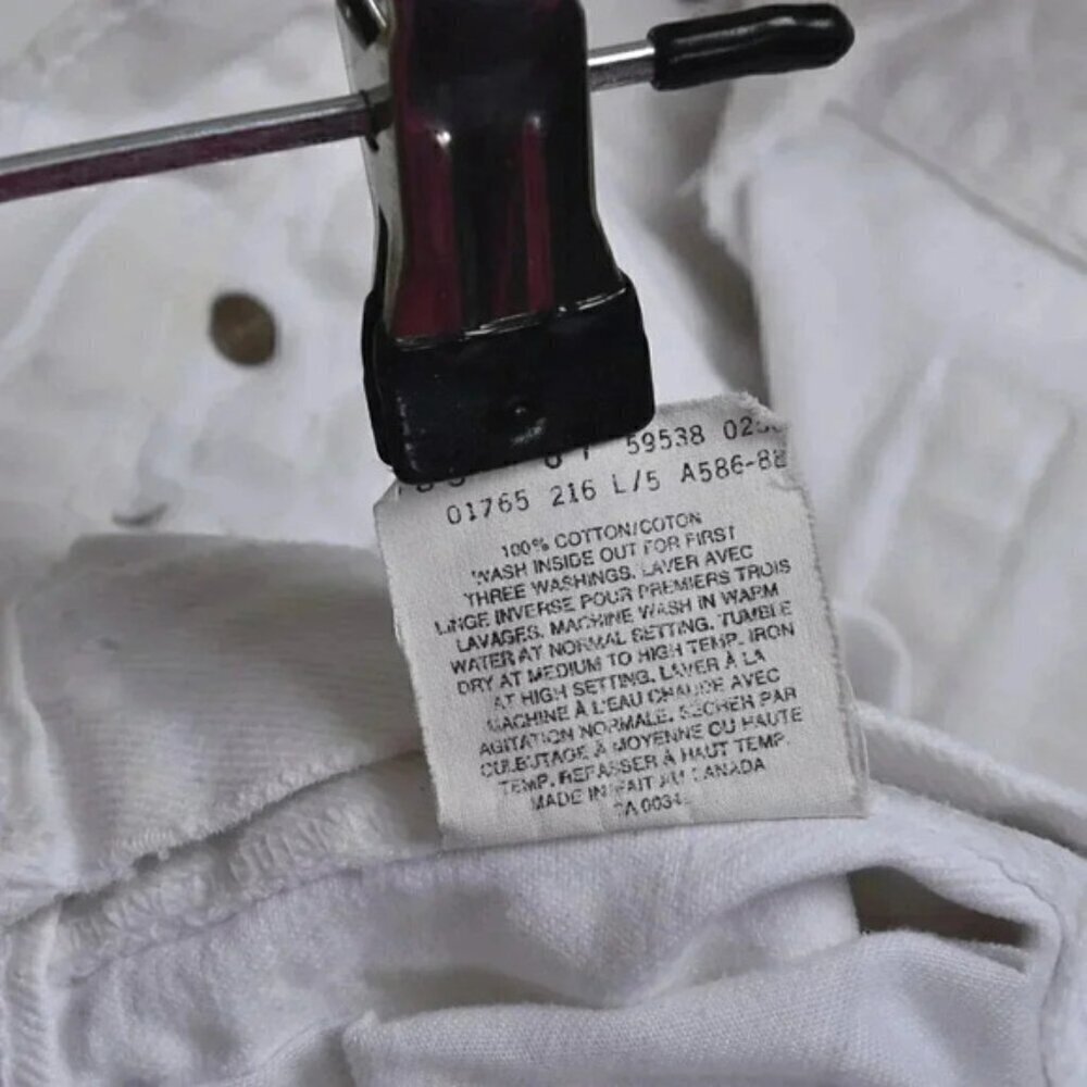 Vintage Levi's 538 White Cutoff Jean Shorts Jorts Cotton Hip Hugger Size 28 - Picture 7 of 11